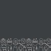 Halloween background with place For text. Cartoon Halloween frame vector