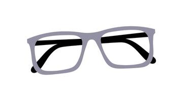 Eyeglasses, medical optic lenses and stylish frames, spectacles with frame and lens for eyesight, rounded spectacles, ocular accessory for eyesight, front view of sun eyewear flat illustration. vector