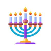 A menorah with candles on it vector