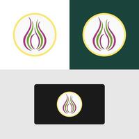 a logo that captures the essence of the onion showcasing its intricate layers and bright colors for business and company purpose vector
