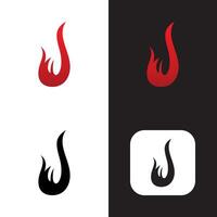 fire icon in red gradation color illustration vector