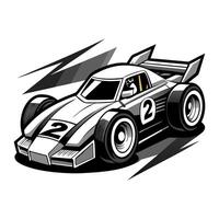 A racing car with a number two on it vector
