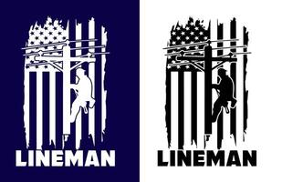 Two different logos for lineman vector