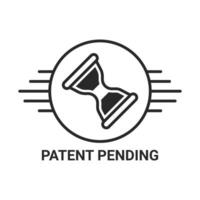 Line Patent Pending Icon With Timer Symbol vector