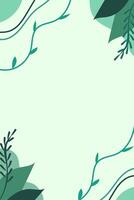 Floral botanical green background. Abstract background with greenery. illustration vector