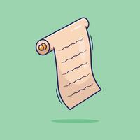 Paper scroll. Draw cartoon announcement media paper in old days. parchment paper vector