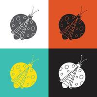 Flat ladybug beetle insect icon mascot symbol illustration for technology, software, wildlife apps and websites vector