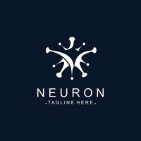 Neuron logo or nerve cell healthy abstract molecule design template vector