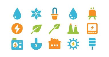 Energy and environment icons vector