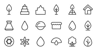 A set of icons that include various types of plants vector
