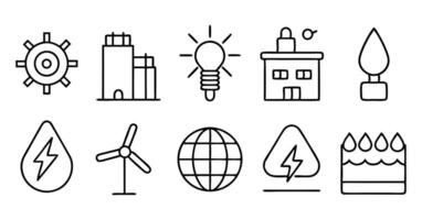 Energy and environment icons set illustration vector