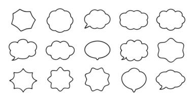 A set of different shapes for a speech bubble vector