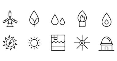 Various icons of various types of energy vector