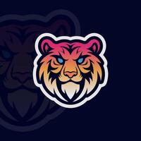 A tiger head with a colorful background vector