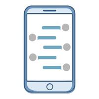 Mobile phone displaying a text messaging conversation with multiple chat bubbles on the screen vector