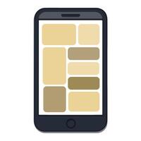Smartphone display with various neutral color blocks arranged in a grid layout for design purposes vector