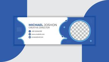 Modern and minimalist email signature Design or email footer template. vector