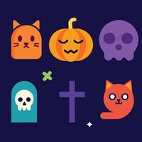 Boho Halloween retro designs with spooky floral patterns vector
