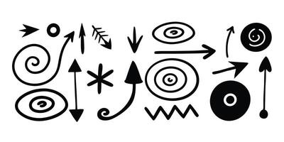 Hand-drawn Arrows and Shapes Set for Direction and Emphasis vector