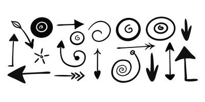 This charming collection of hand-drawn arrows and doodles adds a playful touch. vector