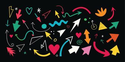 Hand-drawn Arrows Point The Way With Whimsical Flair. vector