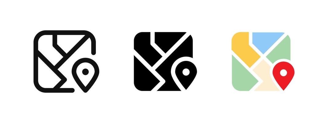 Map pin icon. Geo location symbol. Road trip route navigation illustration. GPS marker with destination map sign. Direction pointer concept. Address web button. Colorful map with pin pictogram.