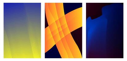 Set of Modern Poster Backgrounds with Abstract Gradient Lines vector