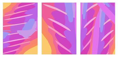 Set of Trendy Abstract Soft Colors Blank Poster Background Illustrations vector