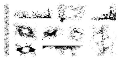 Editable Grungy Splat Damage Set vector