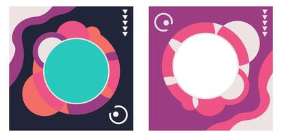 Set of Modern Social Media Poster Promotion Designs - Blank Template Illustrations vector
