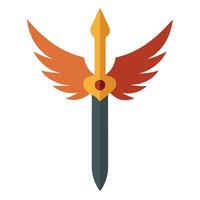 Sword with wings icon illustration vector