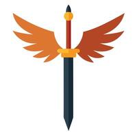 Sword with wings icon illustration vector