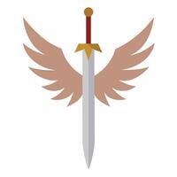 Sword with wings icon illustration vector