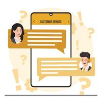 Concept of customer service. Flat design illustration for web and mobile app. vector
