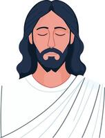 Savior's Journey A drawing of Jesus on a white background with a cross on it vector