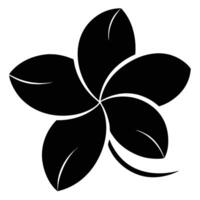 frangipani--flower black-color silhouette vector