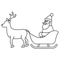single line drawing of santaclaus vector