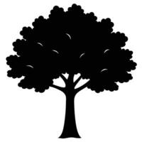 oak-tree silhouette on whit background vector