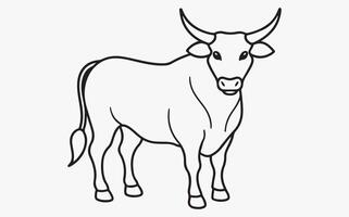 bull abstract line art image vector