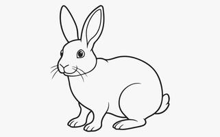Minimalist Abstract rabbit Line Drawing vector