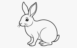Minimalist Abstract rabbit Line Drawing image clipart vector