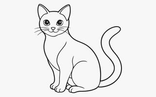 Elegant Cat Line Drawing icon vector
