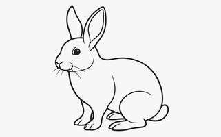 Minimalist rabbit Line Art vector