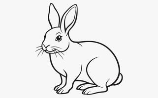 Abstract rabbit Line Drawing image clipart vector
