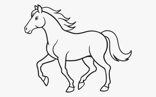 Minimalist Abstract horse Line Drawing icon vector