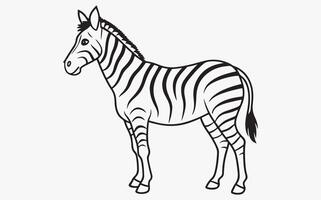 Minimal Zebra Line Drawing vector