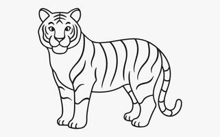 Tiger line art image vector