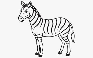 Minimal Zebra Line Drawing icon vector