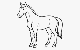 Minimalist Abstract horse Line Drawing icon image vector