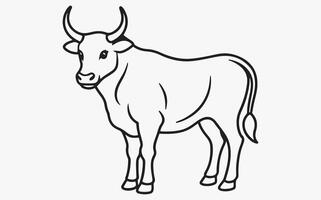 bull abstract line art icon vector